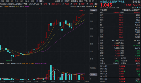 MiniMax上市引爆！AI应用“杀疯了”！创业板人工智能ETF（159363）大涨创新高，两股20CM封板！