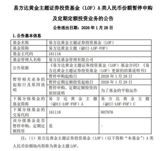 金价狂飙，站上5240美元历史高点！黄金	、白银基金宣布：暂停申购